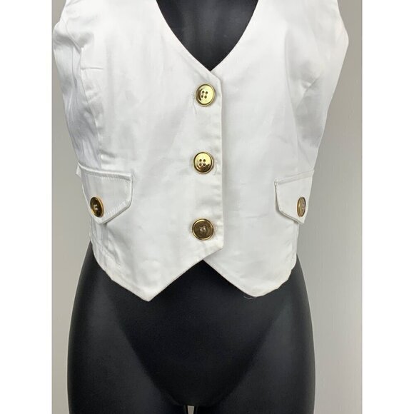 CR signature vest/ waistcoat womens small cotton spandex - Picture 3 of 5